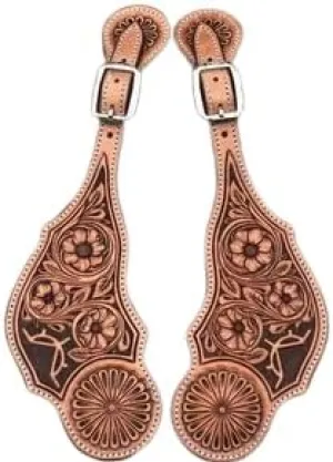 Leather Western Horse Spur Straps Handmade Genuine Tooled for Horse Riders Set of 2 Single Boots Equipment for Men-Women Craft Hardware Buckle TACK Basket Sport Equestrian Horse Spurs for Riding,SPR74