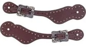 Leather Western Horse Spur Straps Handmade Genuine Tooled for Horse Riders Set of 2 Single Boots Equipment for Men-Women Craft Hardware Buckle TACK Basket Sport Equestrian Horse Spurs for Riding,SPR86