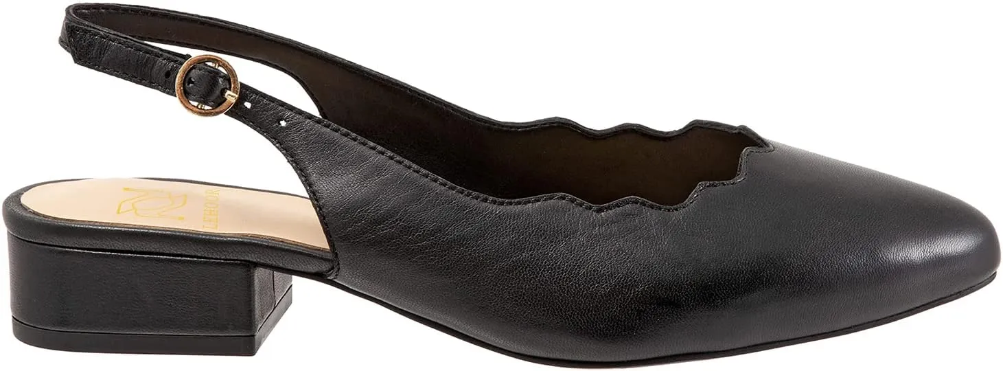 LEHOOR Women's Low Chunky Heel Slingback Pumps Shoes Ankle Strap Pointed Closed Toe 2 Inch Mid Block Heel Dress Sandals Shoes Backless Buckle Straps Snakeskin Ladies Dressy Elegant Comfort 4-11 M US