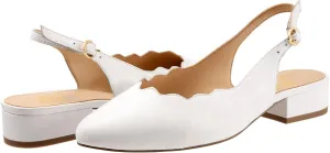 LEHOOR Women's Low Chunky Heel Slingback Pumps Shoes Ankle Strap Pointed Closed Toe 2 Inch Mid Block Heel Dress Sandals Shoes Backless Buckle Straps Snakeskin Ladies Dressy Elegant Comfort 4-11 M US
