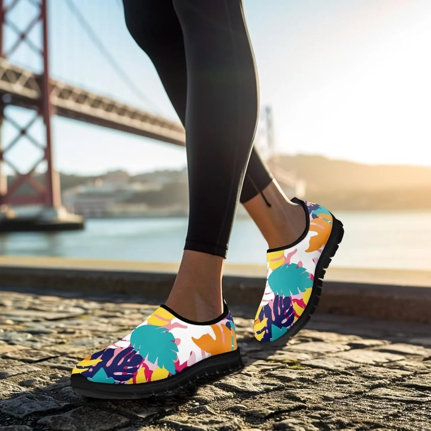 Lightweight Comfort Shoes for Women Slip On Breathable Sneakers Low Cut Casual Shoes Non Slip Loafers Walking Running Sports Training Travel Shoes US 5.5-11.5