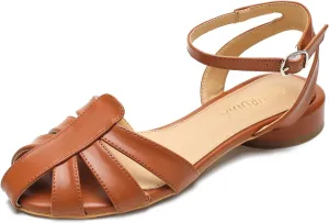 LIURUIJIA Women's Closed Toe Flat Sandals Comfortable Ankle Strap Strappy Boho Shoes Casual Dressy Summer Gladiator Sandals