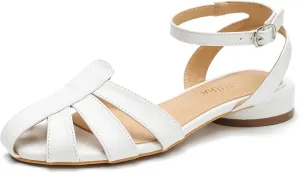 LIURUIJIA Women's Closed Toe Flat Sandals Comfortable Ankle Strap Strappy Boho Shoes Casual Dressy Summer Gladiator Sandals