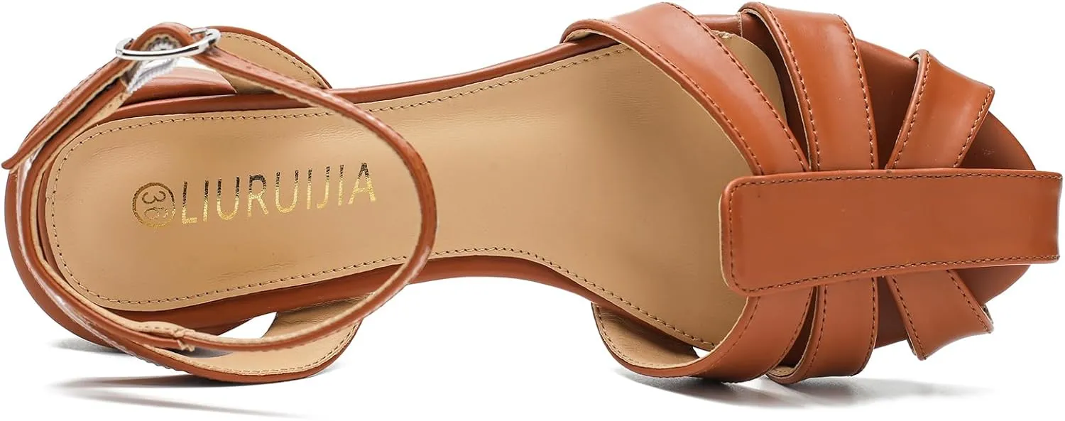 LIURUIJIA Women's Closed Toe Flat Sandals Comfortable Ankle Strap Strappy Boho Shoes Casual Dressy Summer Gladiator Sandals
