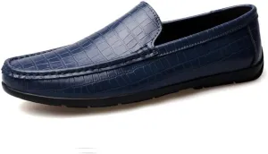 Loafers for Men Round Toe Faux Leather Plaid Print Loafer Shoes Flat Heel Anti-Slip Flexible Outdoor Prom Slip-on
