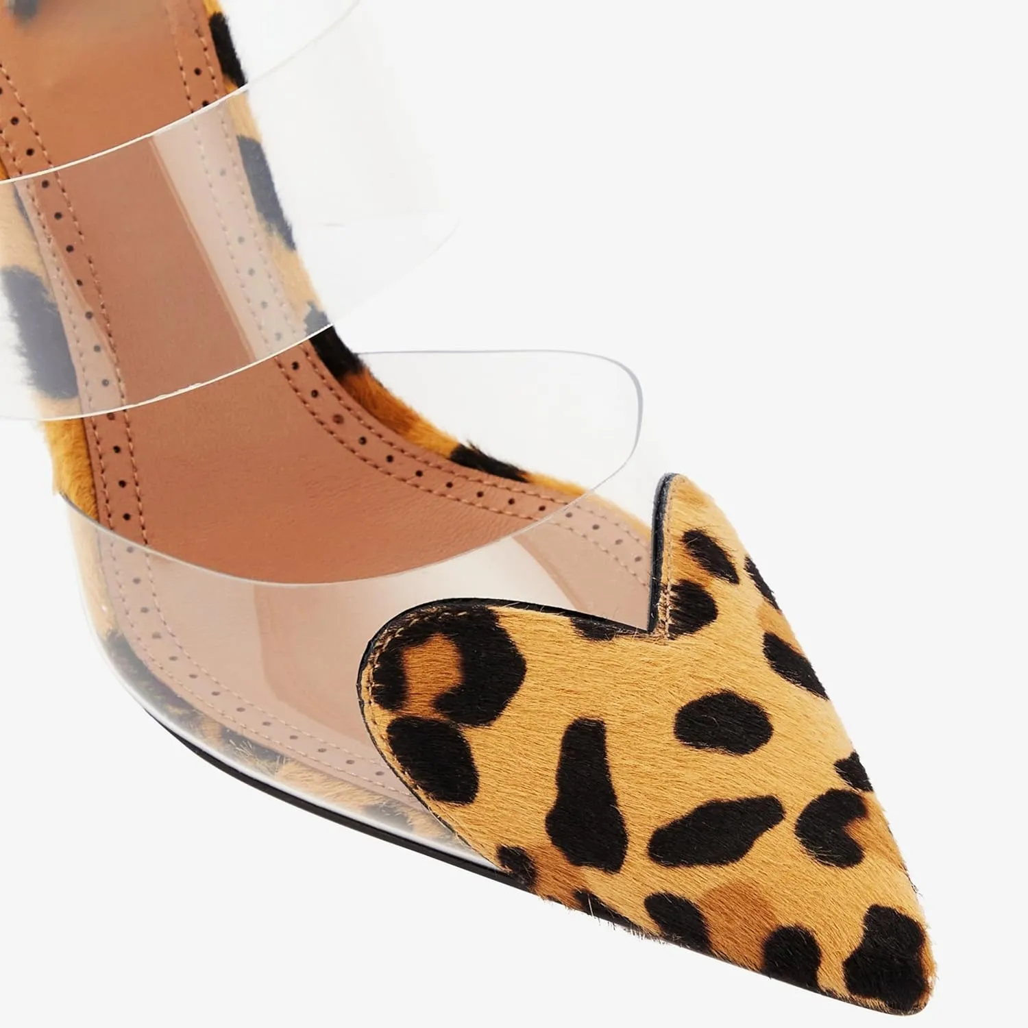 Love Heart Clear High Heeled Sandals for Women Closed Pointed Toe Comfortable Stiletto Mule Slip On Summer Party Prom Shoes