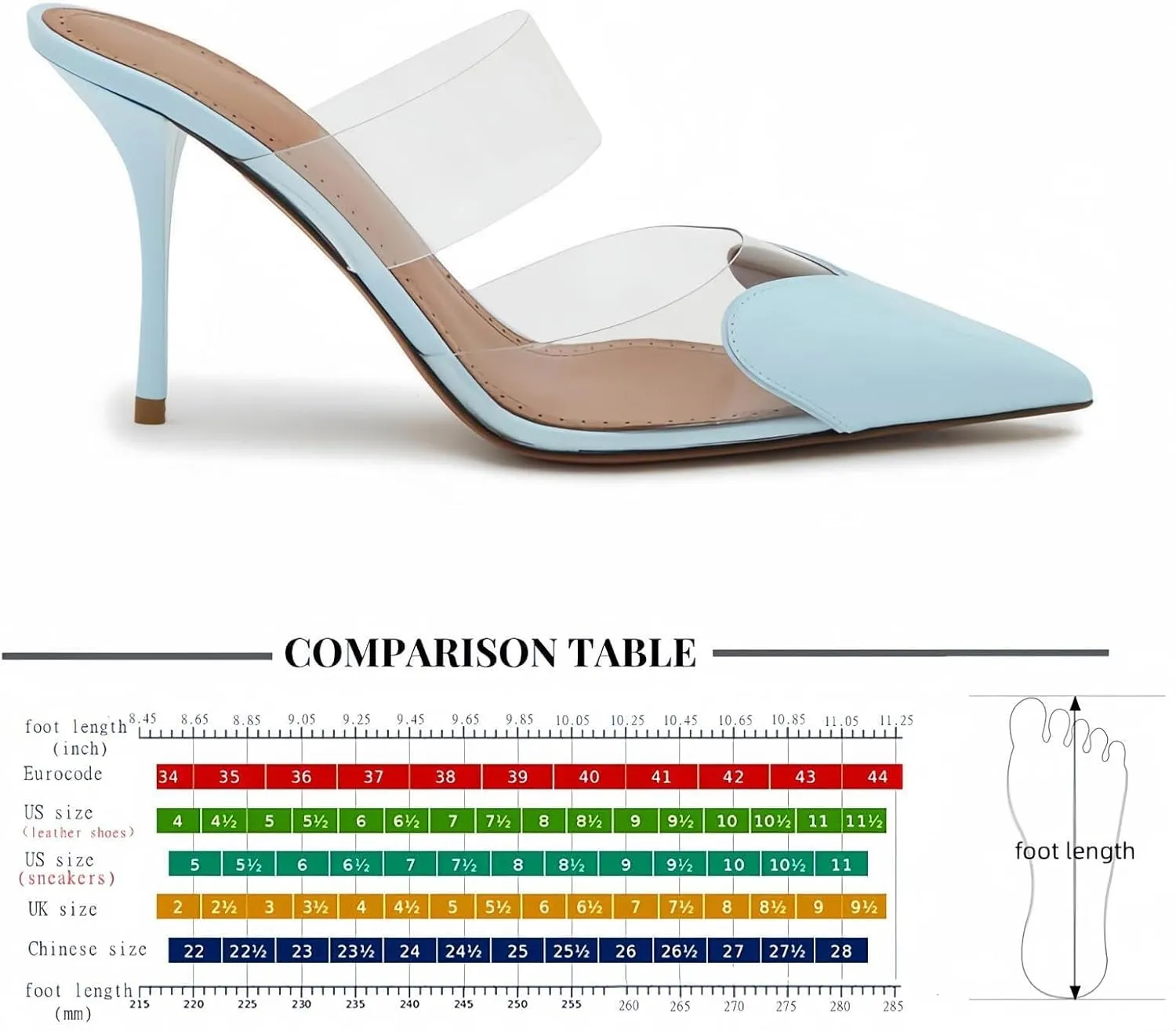 Love Heart Clear High Heeled Sandals for Women Closed Pointed Toe Comfortable Stiletto Mule Slip On Summer Party Prom Shoes