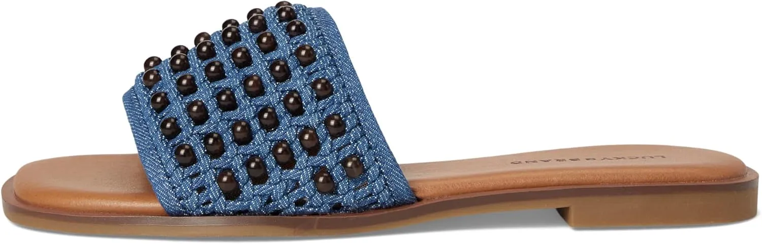 Lucky Brand Women's Gidya Beaded Flat Sandals