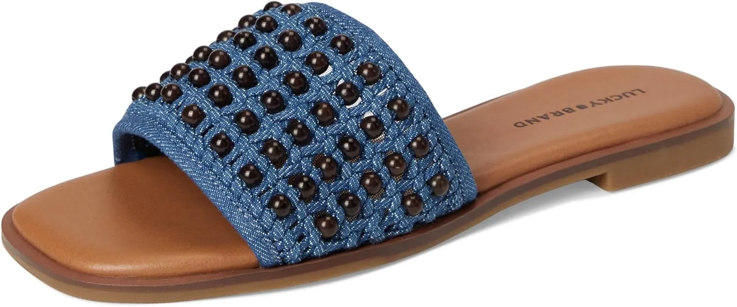 Lucky Brand Women's Gidya Beaded Flat Sandals