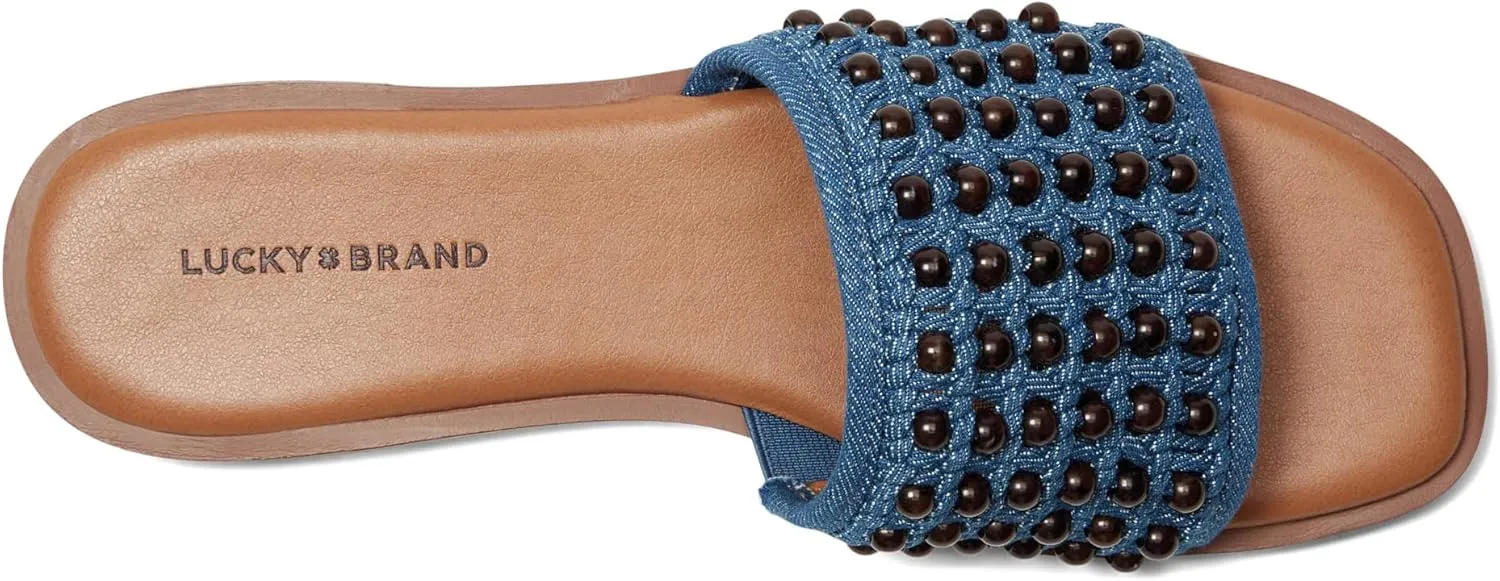 Lucky Brand Women's Gidya Beaded Flat Sandals