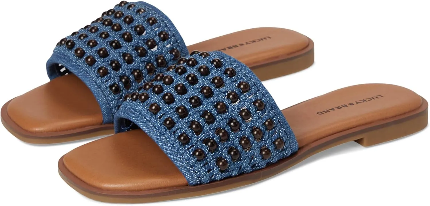 Lucky Brand Women's Gidya Beaded Flat Sandals