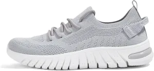 LUCKY STEP Women's Mesh Slip on Sneakers Lightweight Breathable Wide Width Walking Shoes Nursing Casual Gym Workout Tennis Footwear