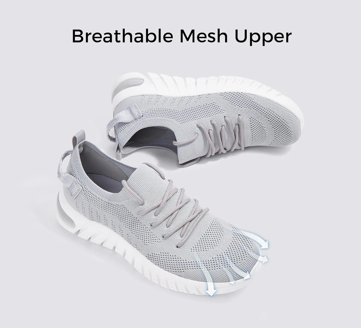 LUCKY STEP Women's Mesh Slip on Sneakers Lightweight Breathable Wide Width Walking Shoes Nursing Casual Gym Workout Tennis Footwear