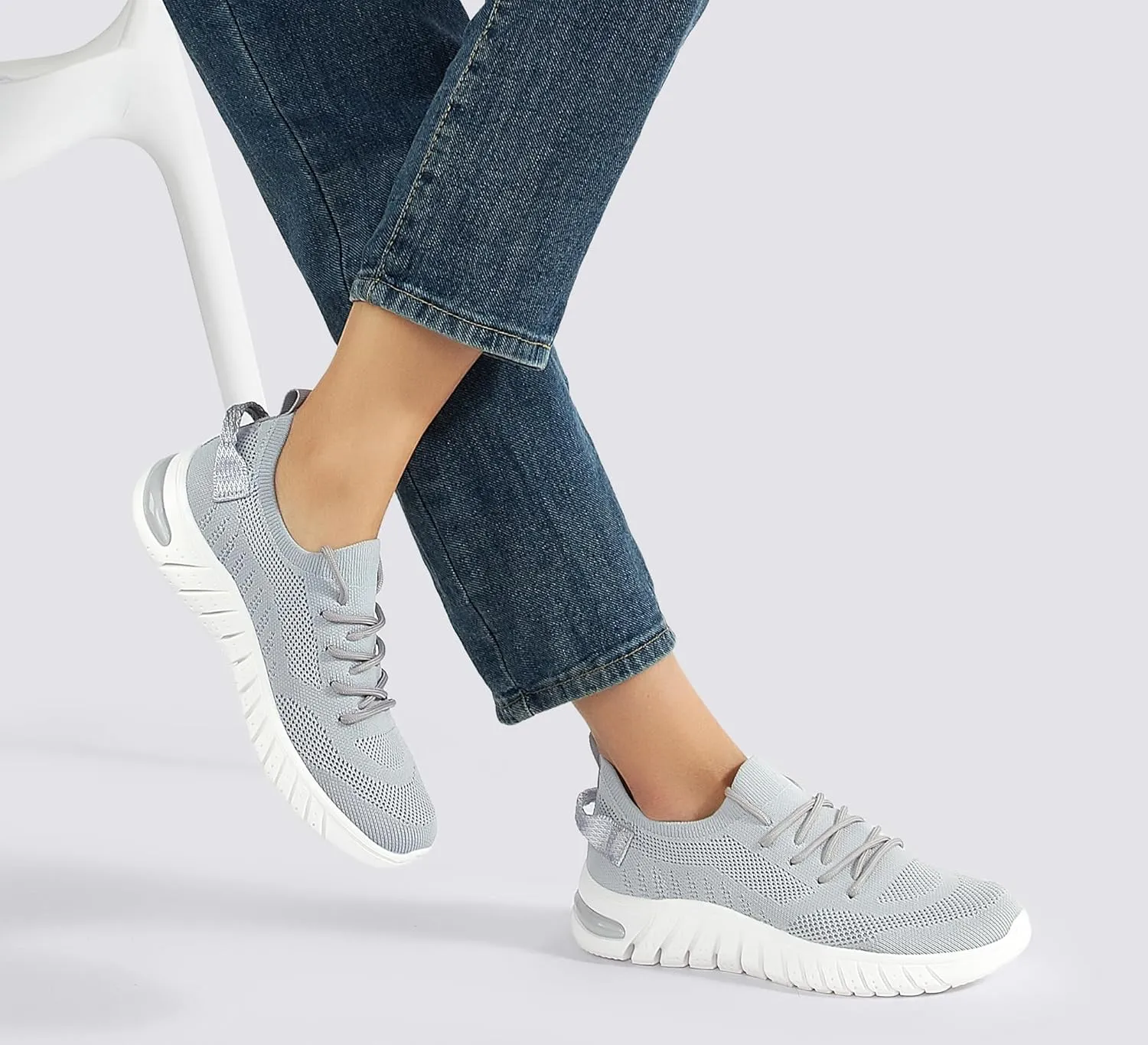 LUCKY STEP Women's Mesh Slip on Sneakers Lightweight Breathable Wide Width Walking Shoes Nursing Casual Gym Workout Tennis Footwear