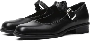 Mary Jane Flats with Adjustable Ankle Strap Womens Slip on Mary Janes Dressy Comfortable Square Toe Ballet Flats Shoes for Women Dance Shoes