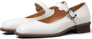 Mary Jane Flats with Adjustable Ankle Strap Womens Slip on Mary Janes Dressy Comfortable Square Toe Ballet Flats Shoes for Women Dance Shoes