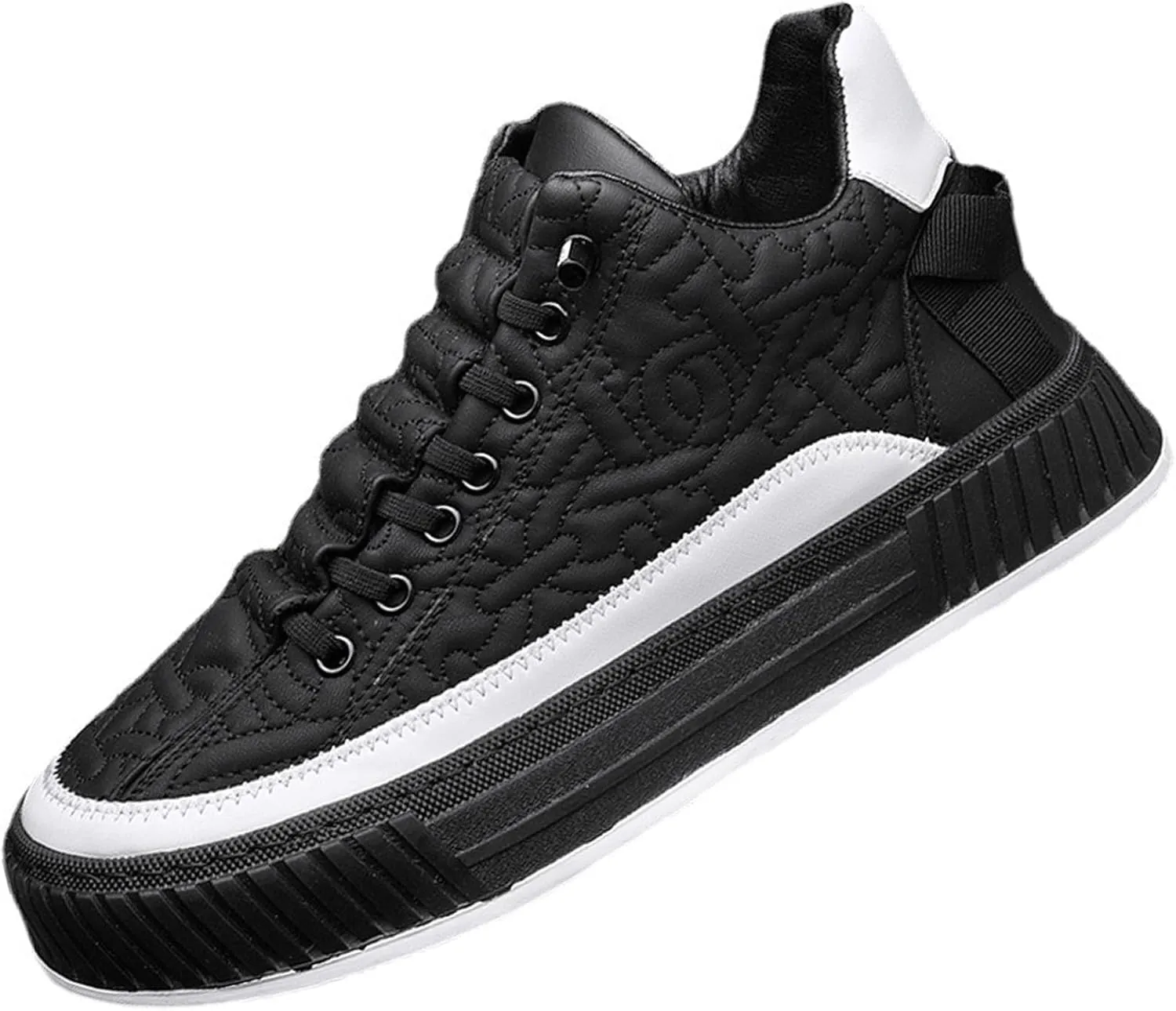 Men's Comfort Orthopedic Platform Sneakers Casual Leather Handmade Slip on Walking Tennis Comfortable Wide Width Shoes with Cushioning-Performance