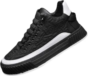 Men's Comfort Orthopedic Platform Sneakers Casual Leather Handmade Slip on Walking Tennis Comfortable Wide Width Shoes with Cushioning-Performance