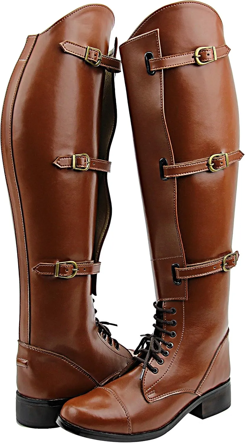 Mens Man Crown Field Horse Riding Boots Stylish Fashion Equestrian Tan