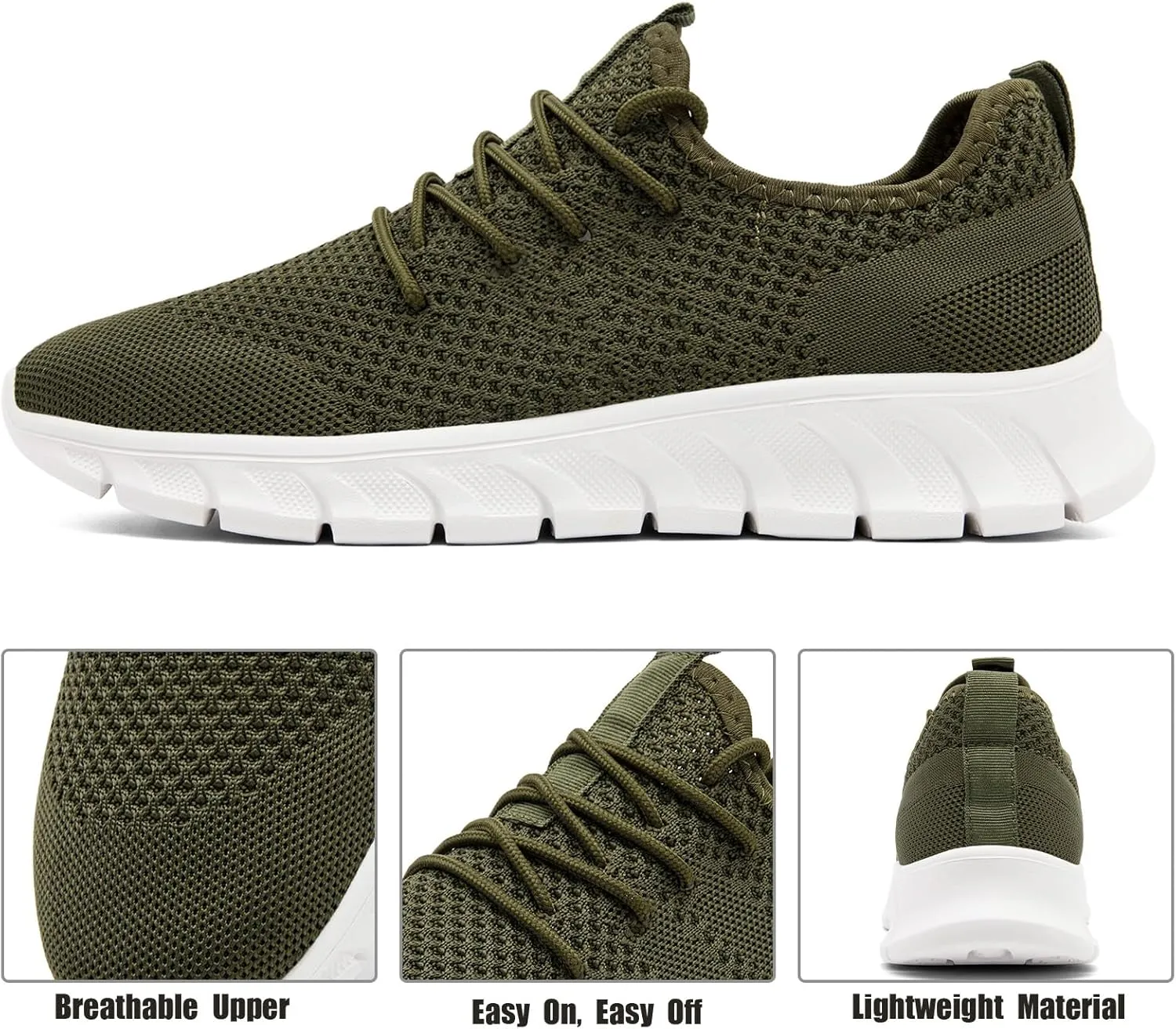 Mens Running Shoes Slip On Tennis Walking Sneakers Workout Athletic Lightweight Casual Sport Shoes