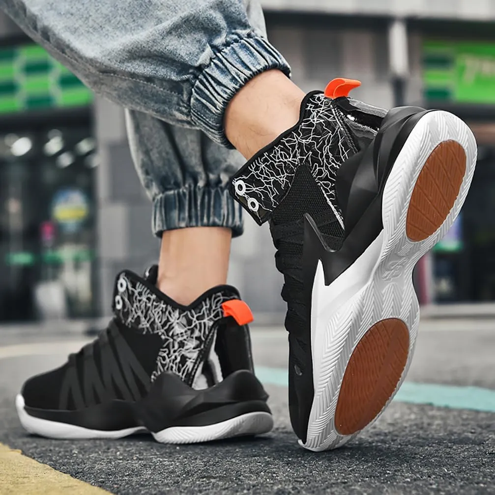 Men's Women's Basketball Shoes High Top Ultra-Light Fashion Anti Slip Breathable Sneakers