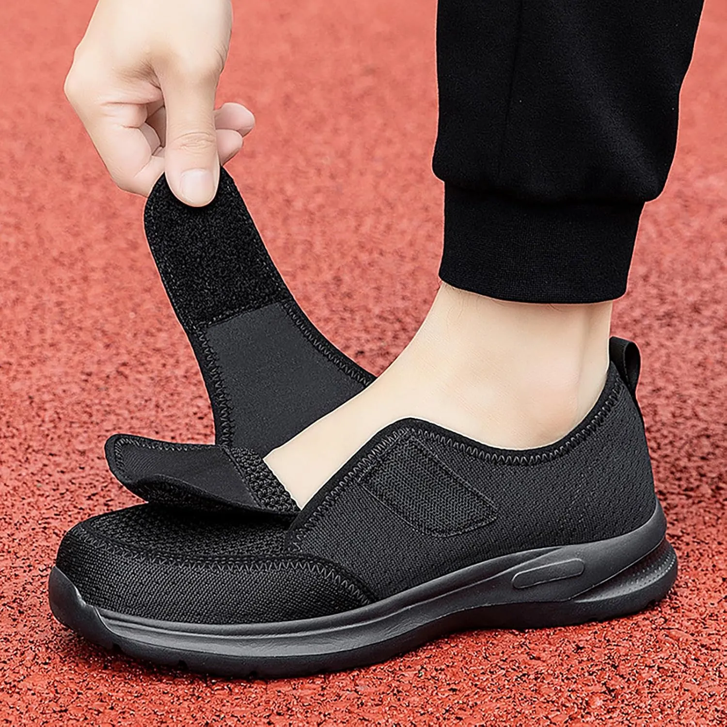 Men's Women's Mesh Round Toe Hook and Loop Loafers with Arch Support Casual Breathable Slip-On Orthopedic Sneakers Comfort Lightweight Non-Slip Driving Walking Shoes