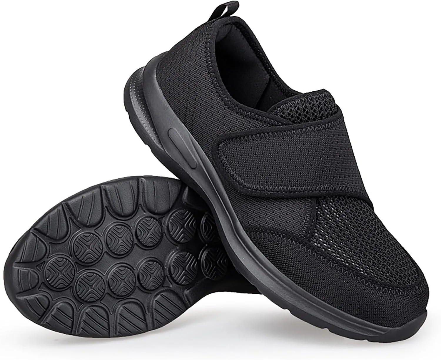 Men's Women's Mesh Round Toe Hook and Loop Loafers with Arch Support Casual Breathable Slip-On Orthopedic Sneakers Comfort Lightweight Non-Slip Driving Walking Shoes