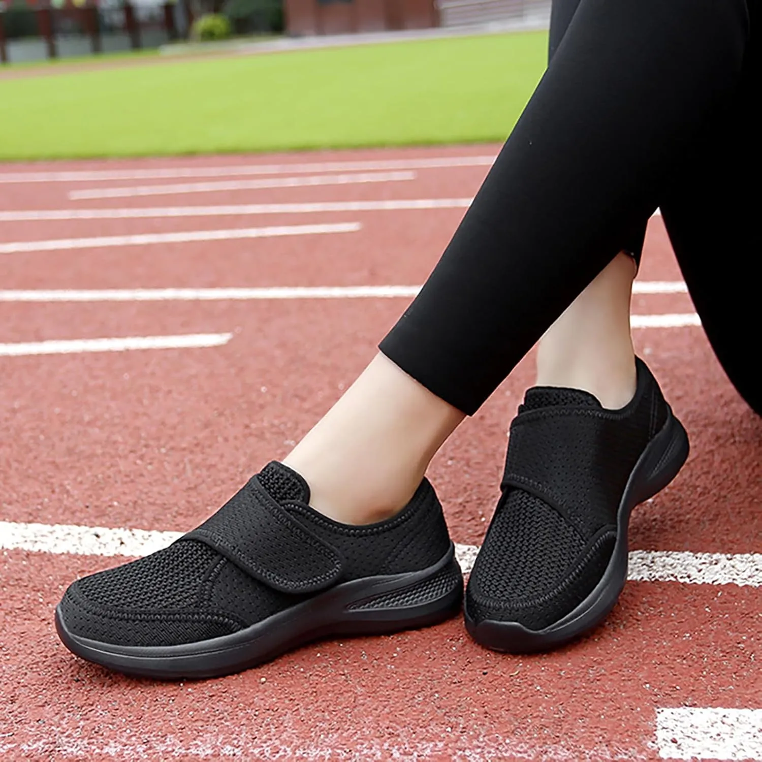 Men's Women's Mesh Round Toe Hook and Loop Loafers with Arch Support Casual Breathable Slip-On Orthopedic Sneakers Comfort Lightweight Non-Slip Driving Walking Shoes