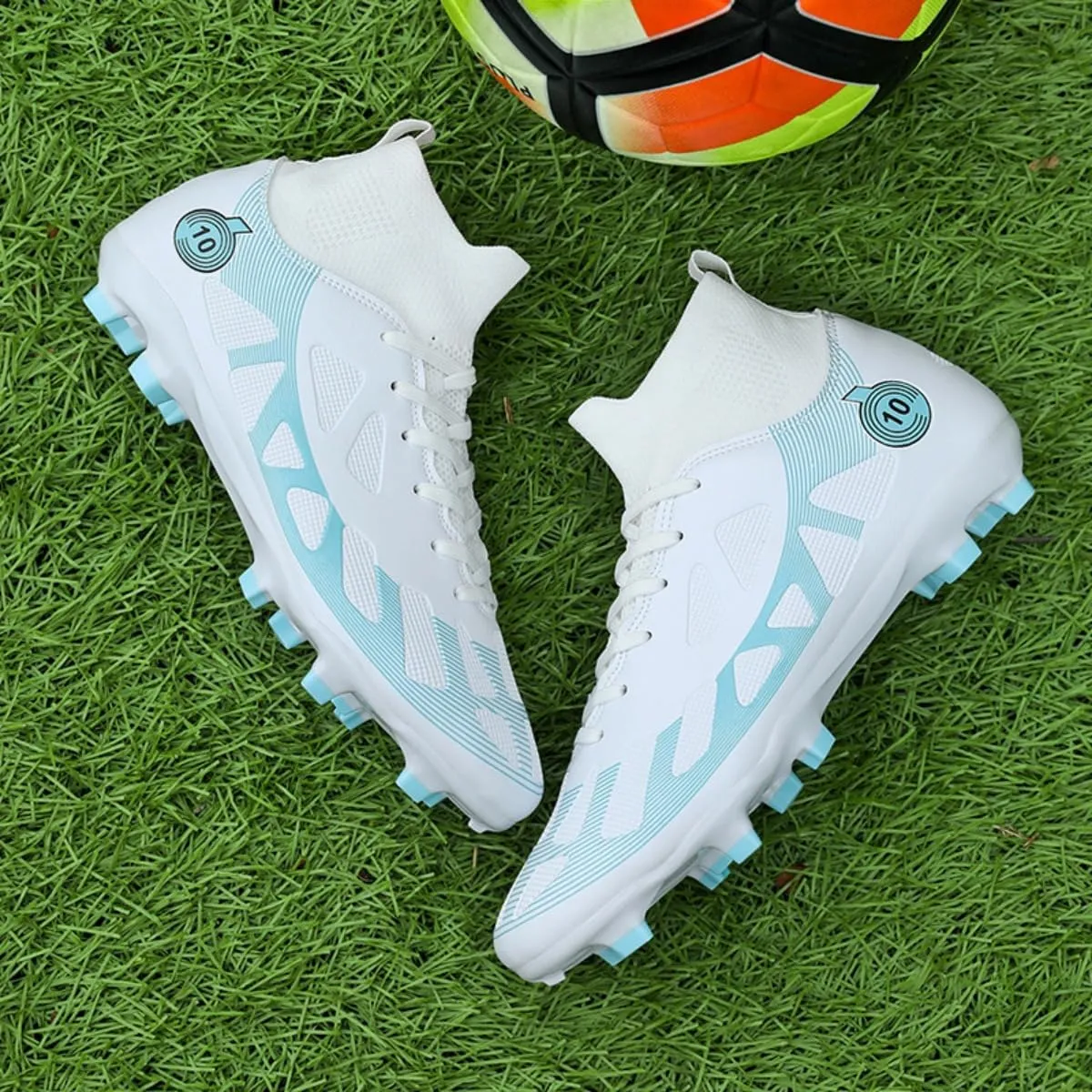 Men's Women's Soccer Cleats High-Top Football Shoes AG/FG Spikes Comfortable Athletic Sneakers for Youth Indoor/Outdoor