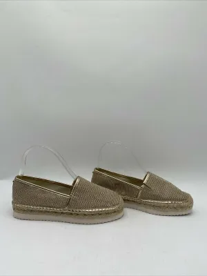Michael Kors Women's Elloise Gold Sneaker Flat Espadrille Size 7M - Very Good