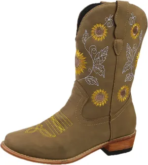 Mid Calf Cowboy Boots for Women Low Heel Black Leather Boots for Women Knee High Heels Wide Calf White Cowboy Boots Women Above the Knee Boots for Women Leather Black Mid Calf Boots for Women Dressy