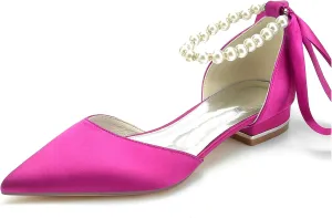 Minishion Womens Girls Occasion Flats Jeweled Beaded Wedding Evenihg Pumps Shoes with Ribbon BR243