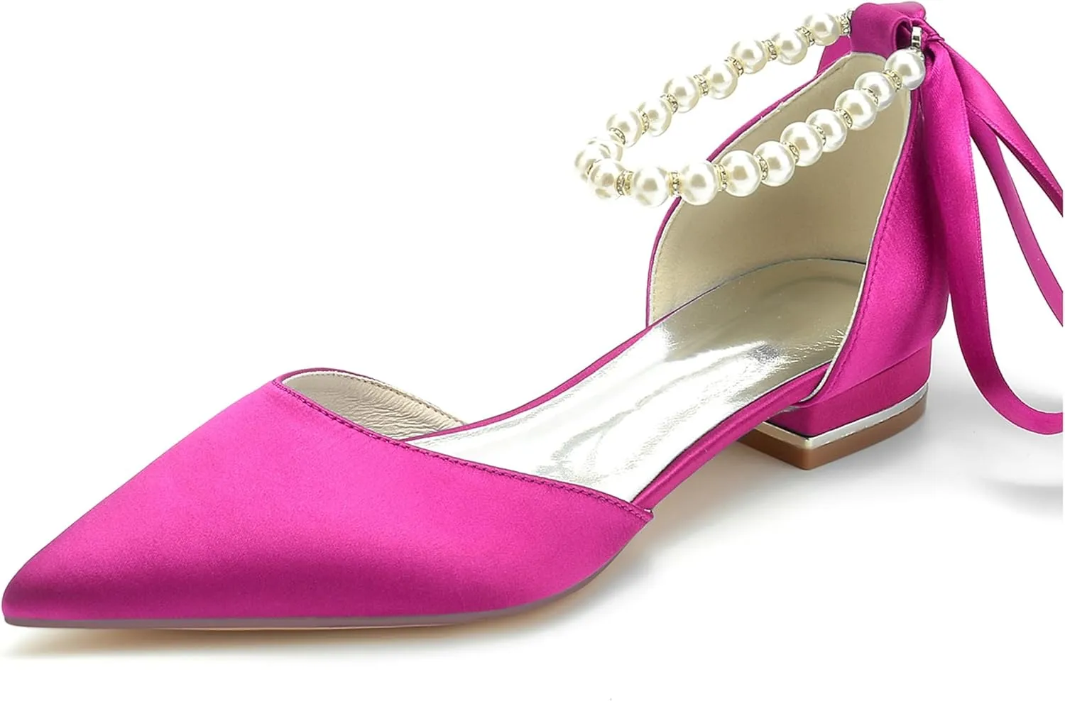 Minishion Womens Girls Occasion Flats Jeweled Beaded Wedding Evenihg Pumps Shoes with Ribbon BR243