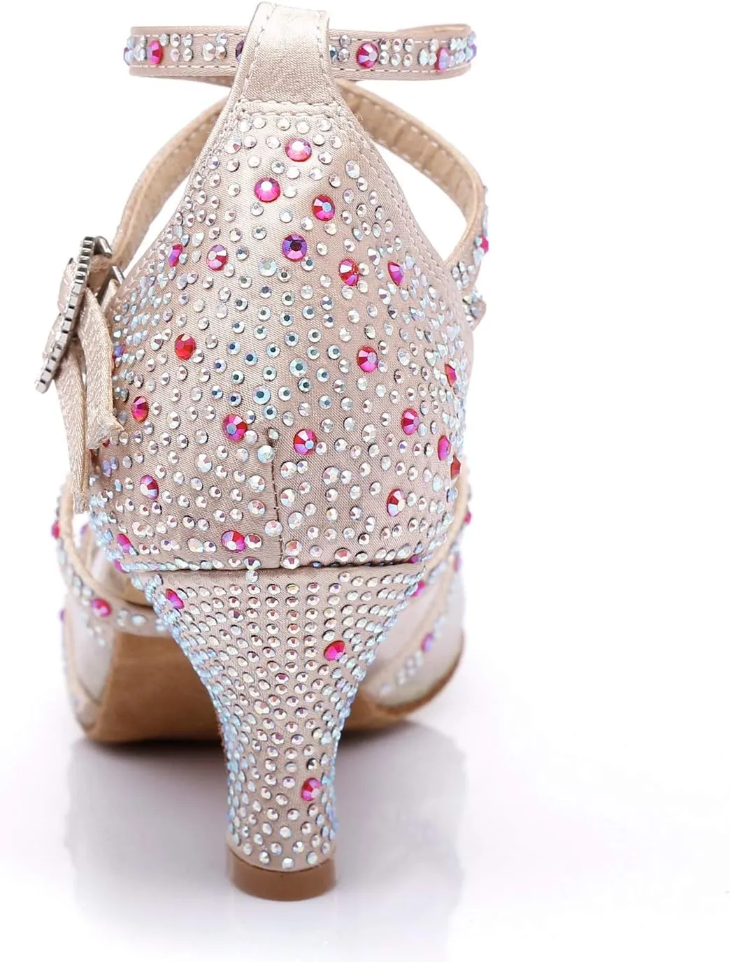 Minishion Womens Rhinestones Dancing Sandals Elegant Mesh Wedding Prom Shoes