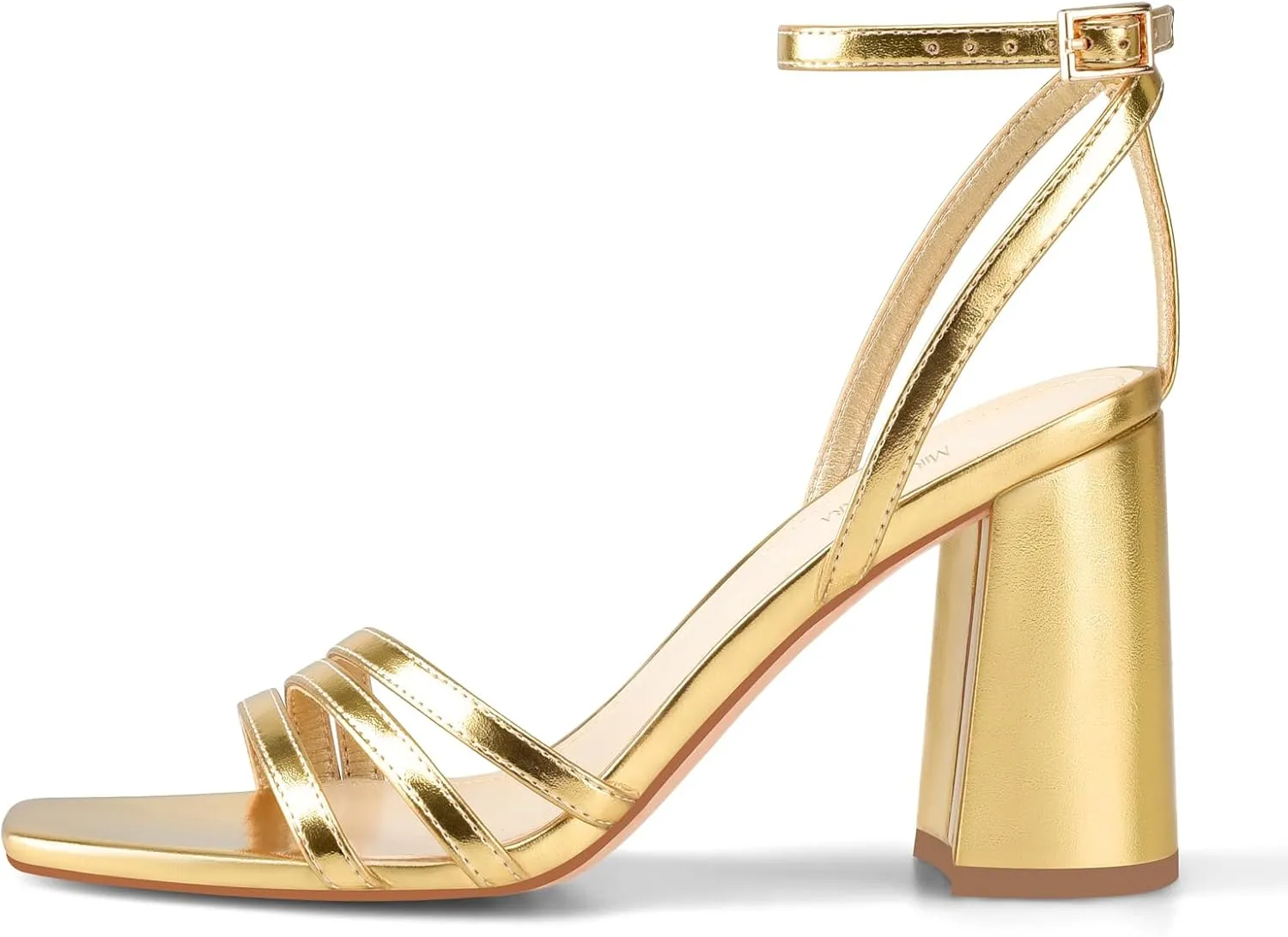 MIRAAZZURRA Womens Heeled Sandals, Square Open Toe Chunky Block Heels with Ankle Strap, for Women Daily Party Dress Comfortable Heels