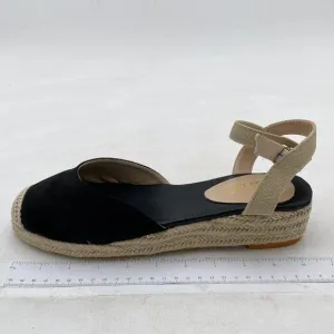 Miss Left Women's Closed Toe Elastic Ankle Strap Espadrilles Wedge Sandals