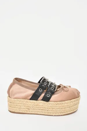 Miu Miu Satin Pink "Calzature Donna" Espadrilles Size 35