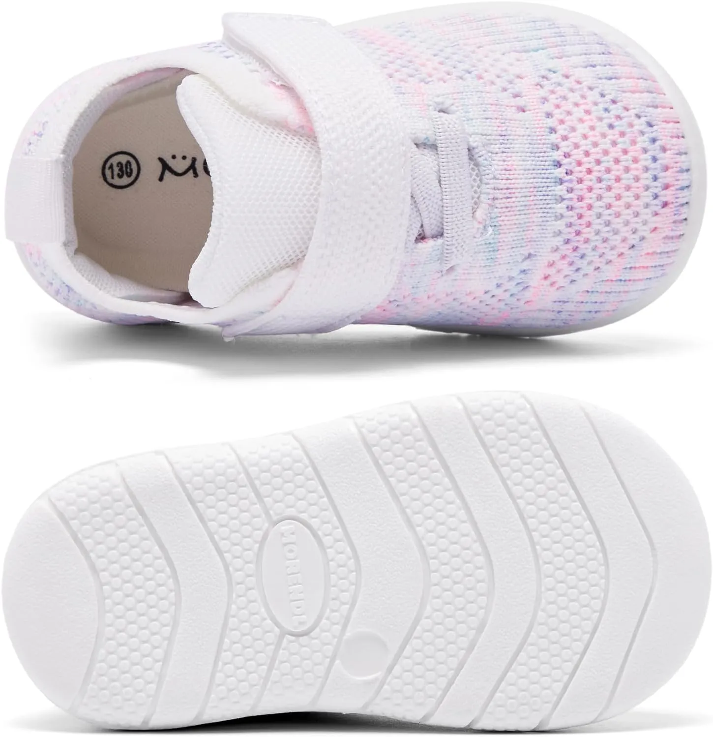 MORENDL Toddler Sneakers Baby Non-Slip Lightweight Breathable Barefoot Shoes Infant Tennis Walking Shoes