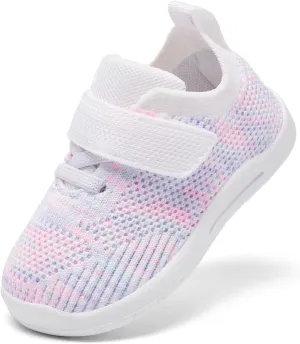 MORENDL Toddler Sneakers Baby Non-Slip Lightweight Breathable Barefoot Shoes Infant Tennis Walking Shoes