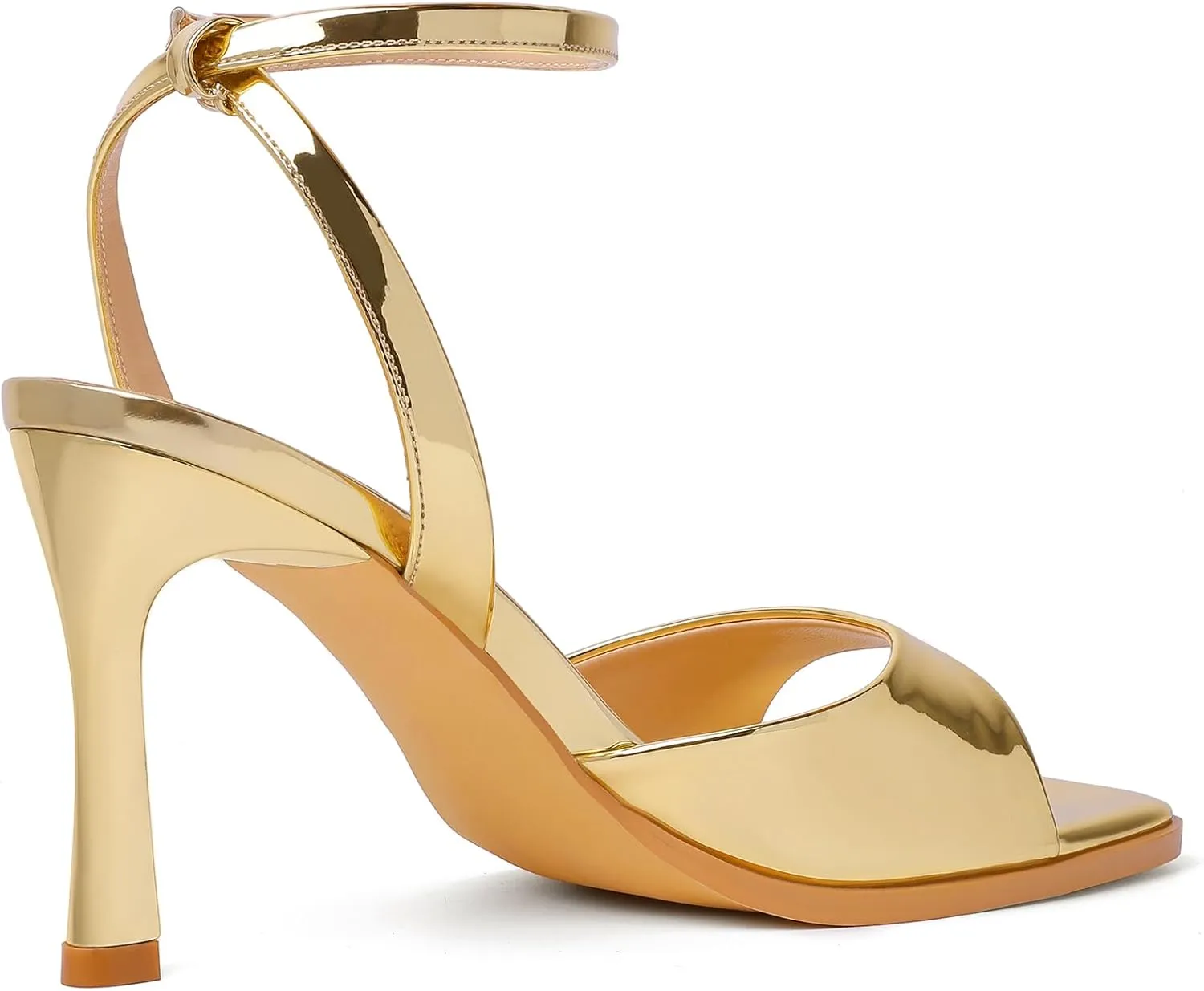 Mostrin Heels for Women Square Open Toe Heeled Sandals Ankle Strap Sexy Peep Toe High Heels for Party, Prom, Wedding Dressy Pumps Shoes