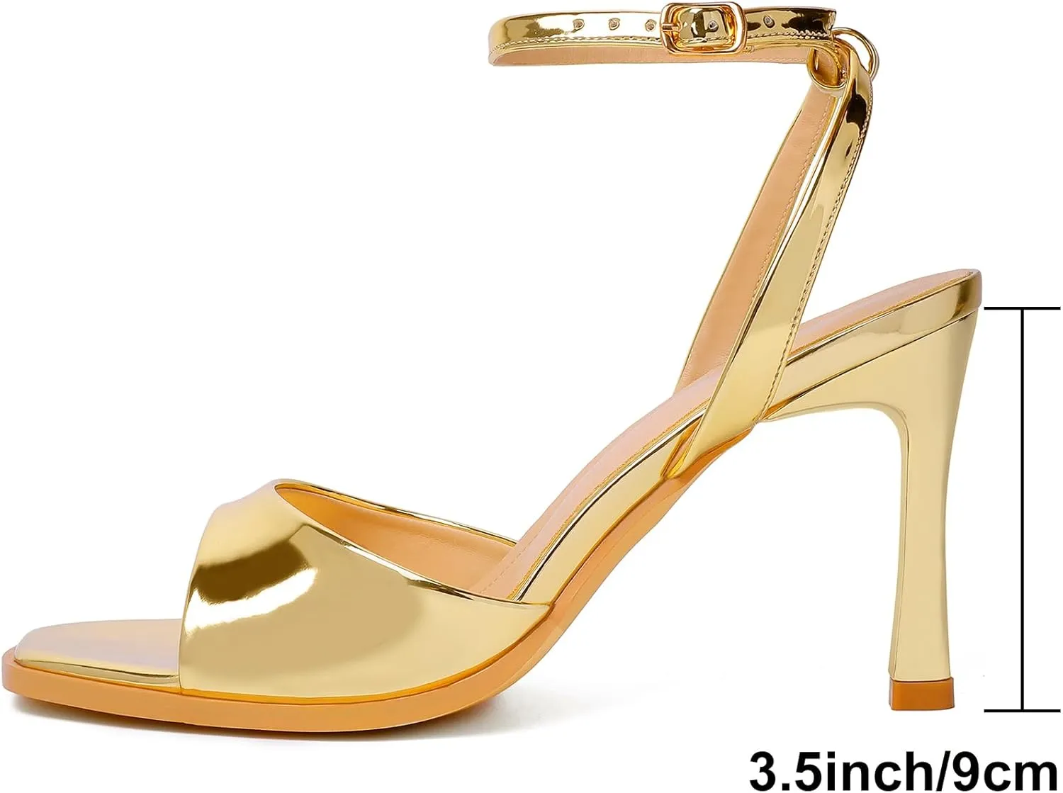 Mostrin Heels for Women Square Open Toe Heeled Sandals Ankle Strap Sexy Peep Toe High Heels for Party, Prom, Wedding Dressy Pumps Shoes