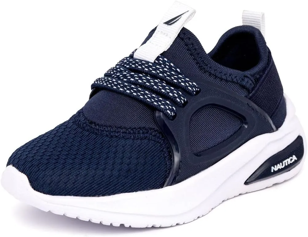 Nautica Kids Athletic Slip-On Sneakers - Comfortable Bungee Running Shoes for Boys and Girls - Stylish and Supportive Footwear for Active Kids (Big Kid/Little Kid/Toddler)