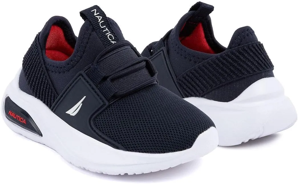 Nautica Kids Athletic Slip-On Sneakers - Comfortable Bungee Running Shoes for Boys and Girls - Stylish and Supportive Footwear for Active Kids (Big Kid/Little Kid/Toddler)