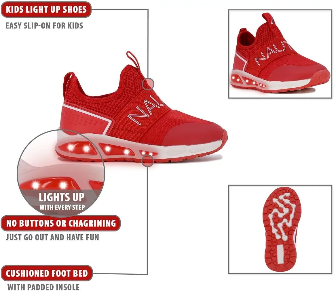 Nautica Kids Light Up Flashing Sneaker Athletic Running Shoes Lace-Up/Bungee/Slip-on |Boy - Girl|(Little Kid/Big Kid) Kappil Parks Neave Lights