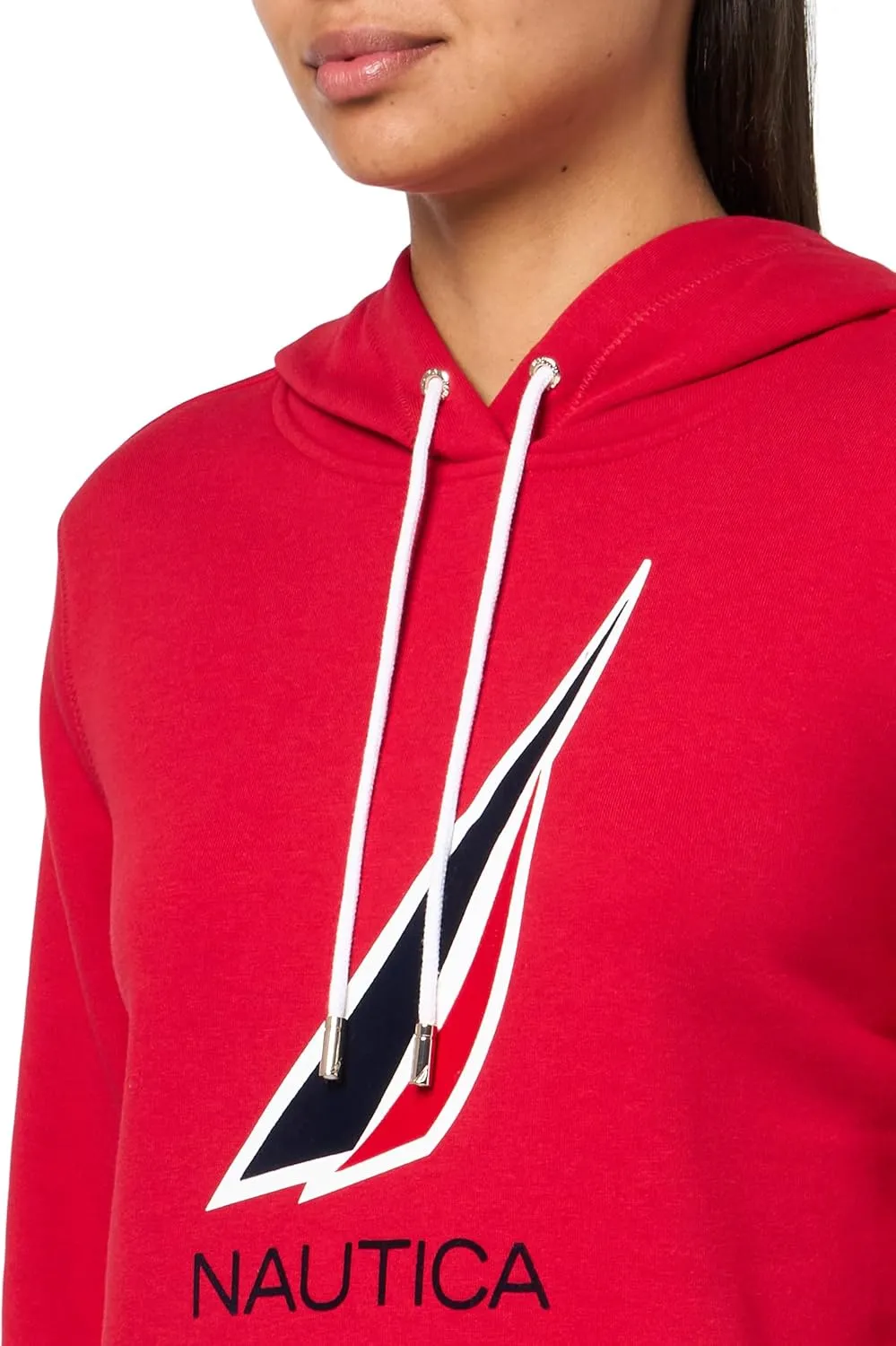 Nautica Women's Pullover Logo Hoodie Sweatshirt