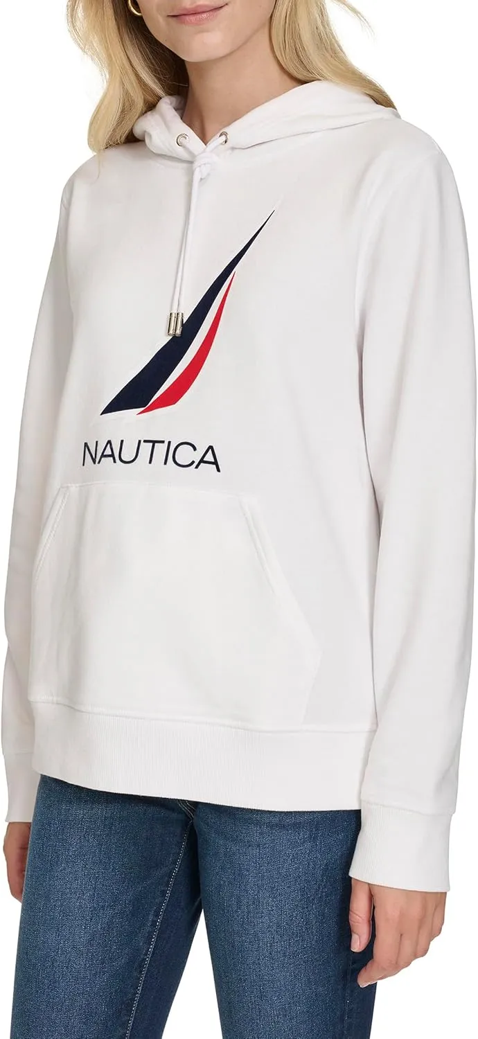 Nautica Women's Pullover Logo Hoodie Sweatshirt