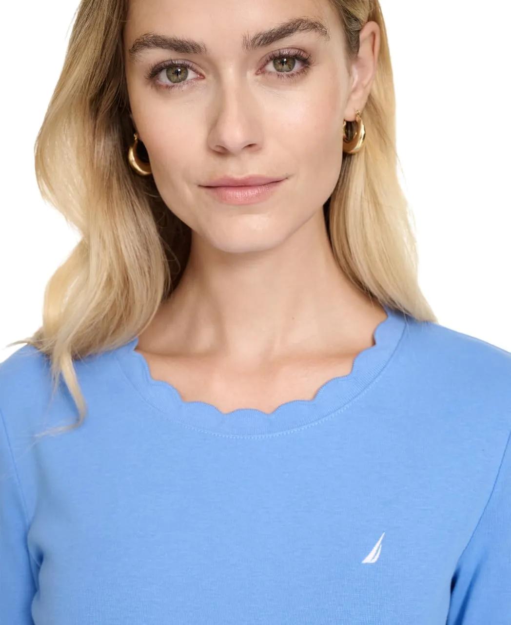 Nautica Women's Solid Short Sleeve Crew Neckline T-Shirt