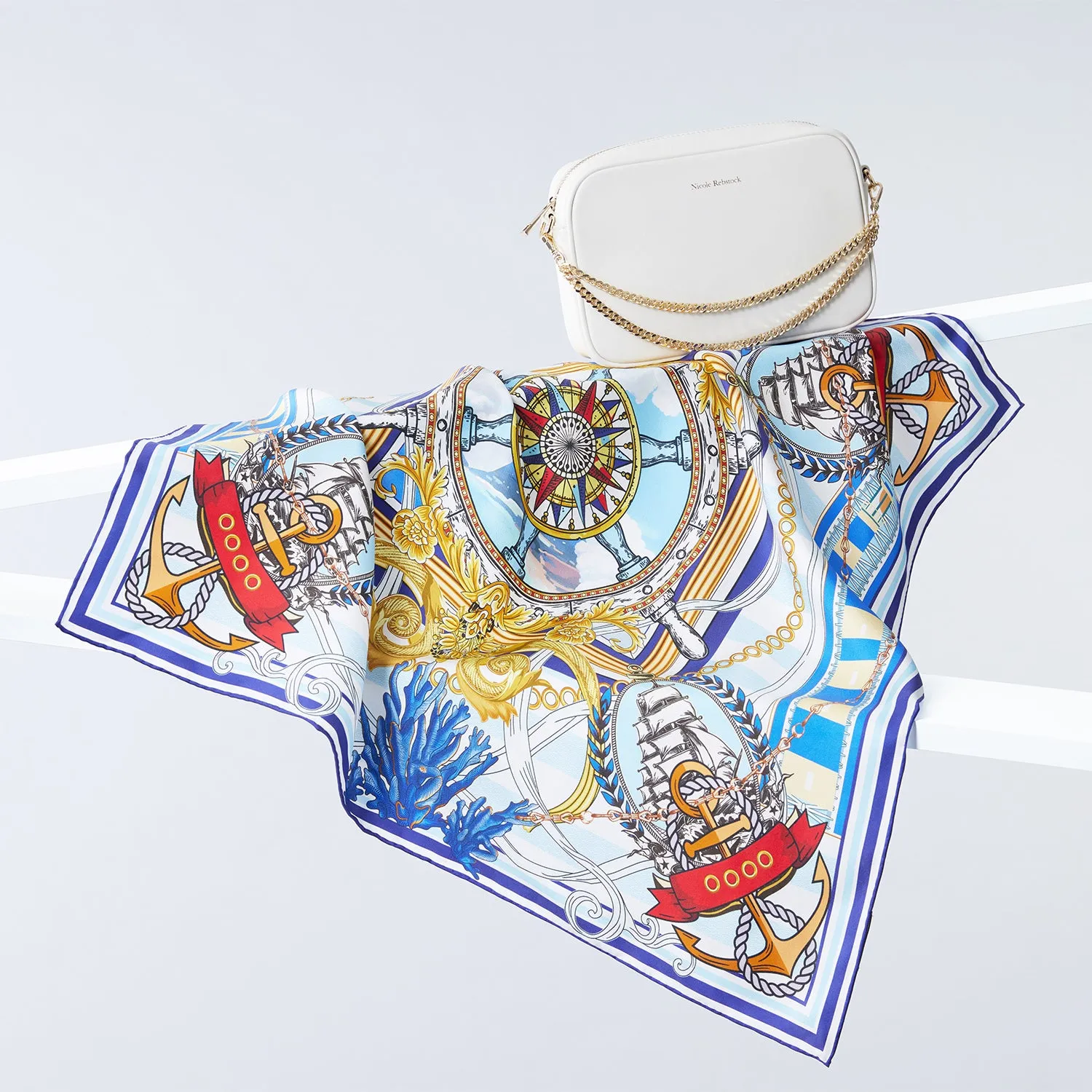Nautical Mile Silk Scarf 65x65