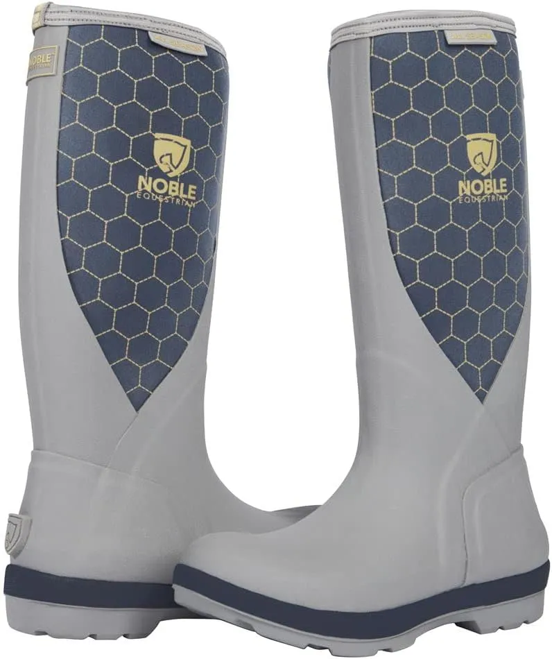 Noble Equestrian Ladies' Tall Perfect Fit All-Season Muds, Size 9, Navy/Grey