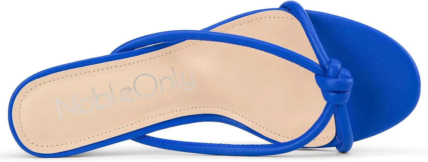 NobleOnly Women's Black Kitten Heel Mule Sandals, 2.4 Inches, Open Toe, Slip On, Party, Prom, Wedding, Evening, Classic Style